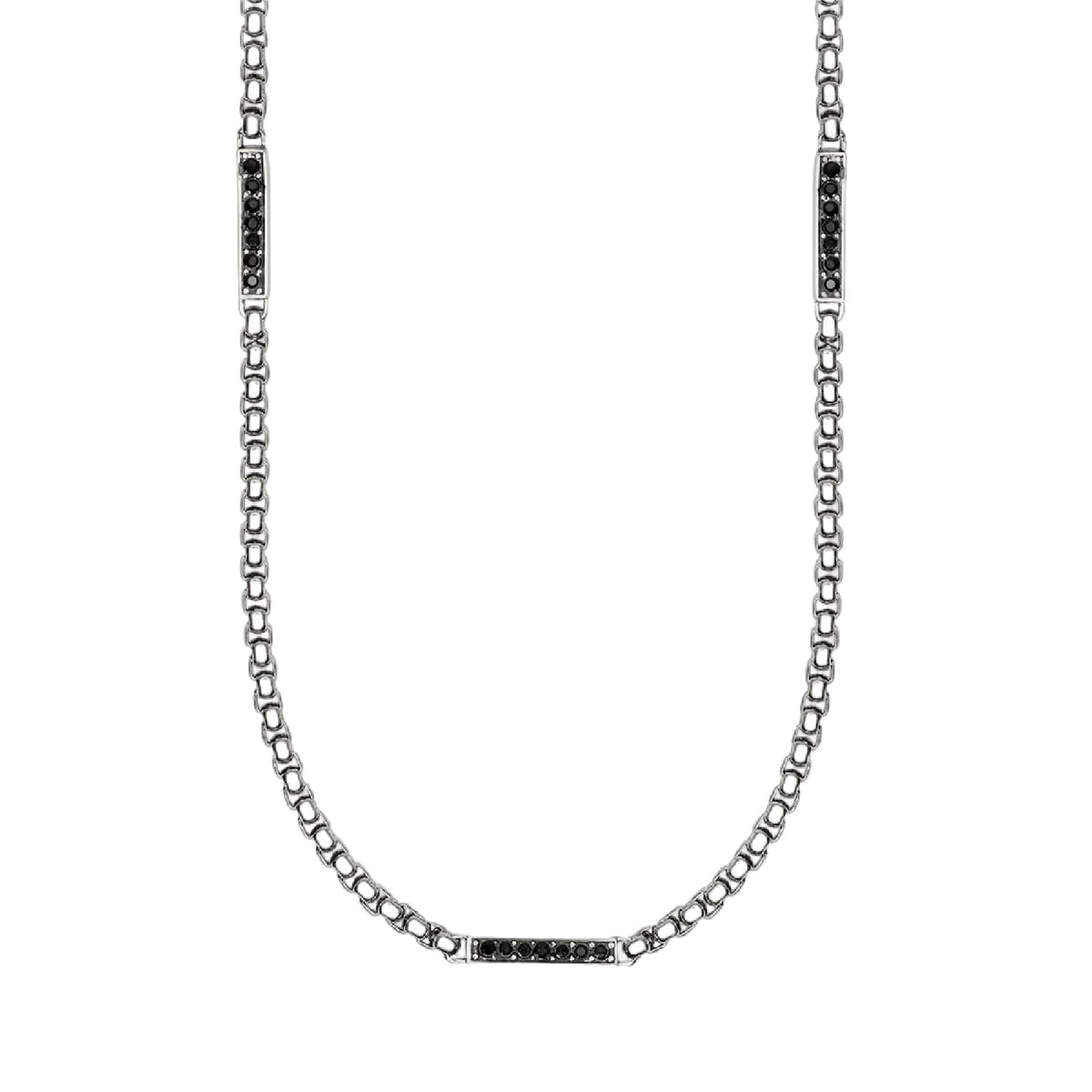 Collana catena veneta Kidult Style 64 in acciaio cristalli MISURA UNICA