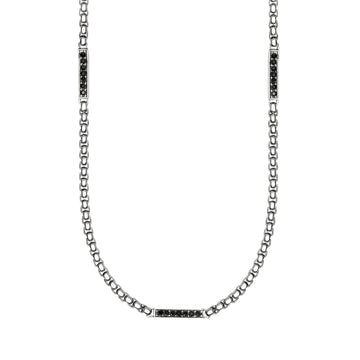 Collana catena veneta Kidult Style 64 in acciaio cristalli MISURA UNICA