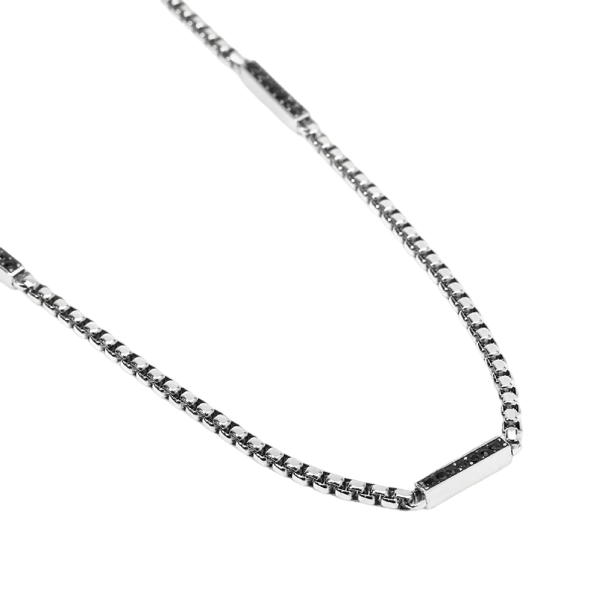 Collana catena veneta Kidult Style 64 in acciaio cristalli MISURA UNICA