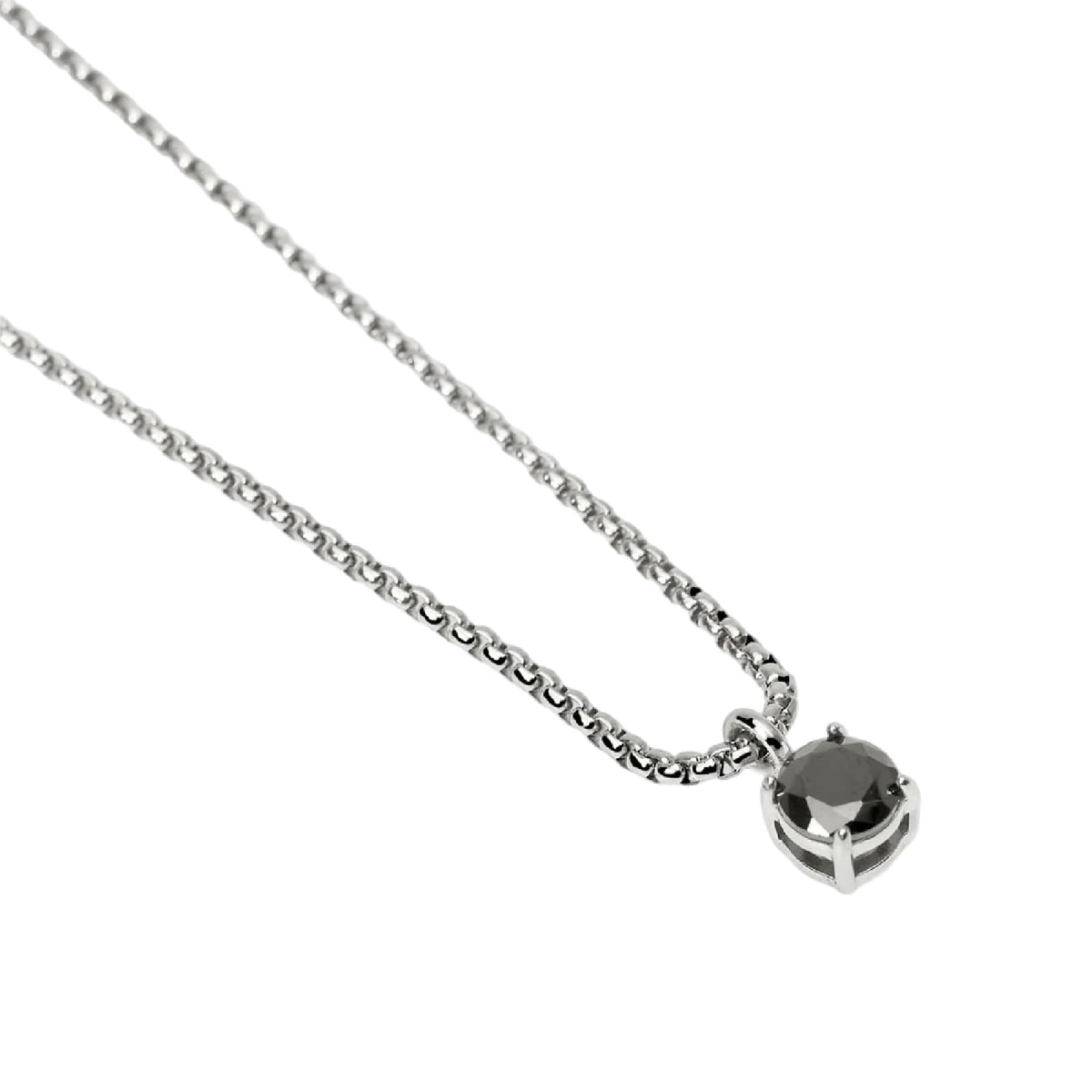 Collana catena veneta Kidult Style 53 in acciaio zircone nero MISURA UNICA