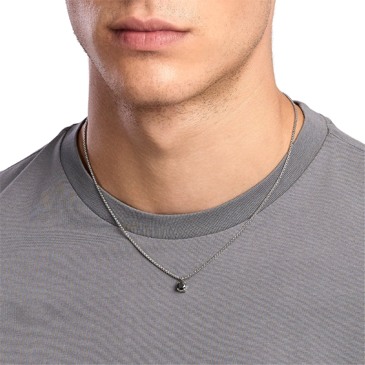 Collana catena veneta Kidult Style 53 in acciaio zircone nero MISURA UNICA