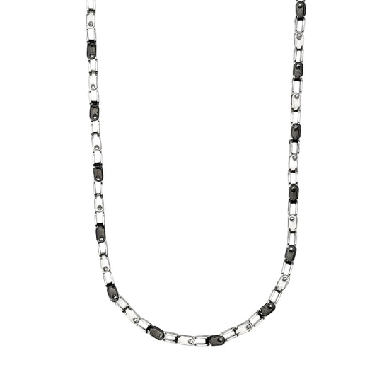 Collana catena Kidult Style 61 in acciaio e pvd nero MISURA UNICA