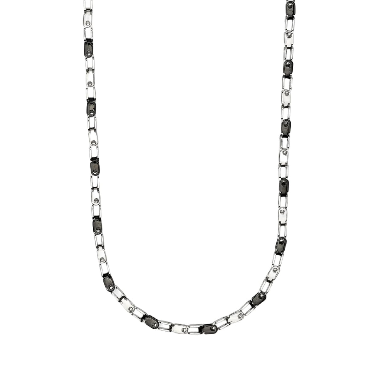 Collana catena Kidult Style 61 in acciaio e pvd nero MISURA UNICA