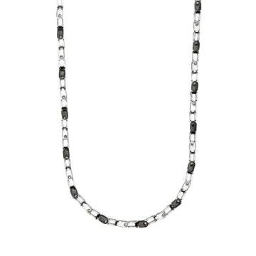 Collana catena Kidult Style 61 in acciaio e pvd nero MISURA UNICA