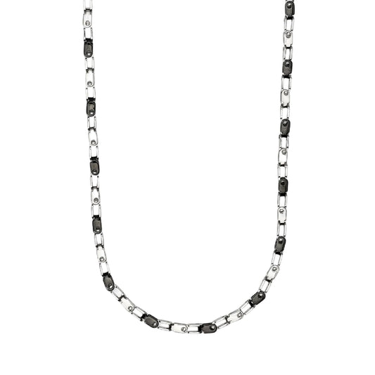 Collana catena Kidult Style 61 in acciaio e pvd nero MISURA UNICA