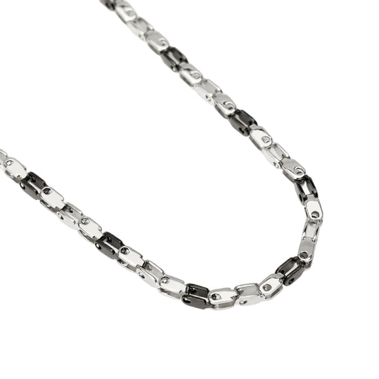 Collana catena Kidult Style 61 in acciaio e pvd nero MISURA UNICA