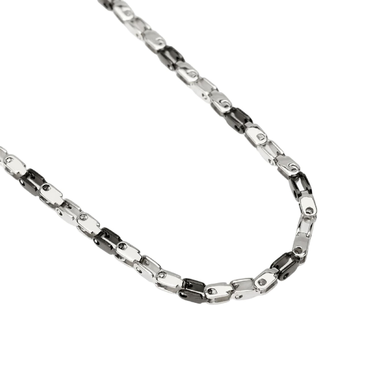 Collana catena Kidult Style 61 in acciaio e pvd nero MISURA UNICA
