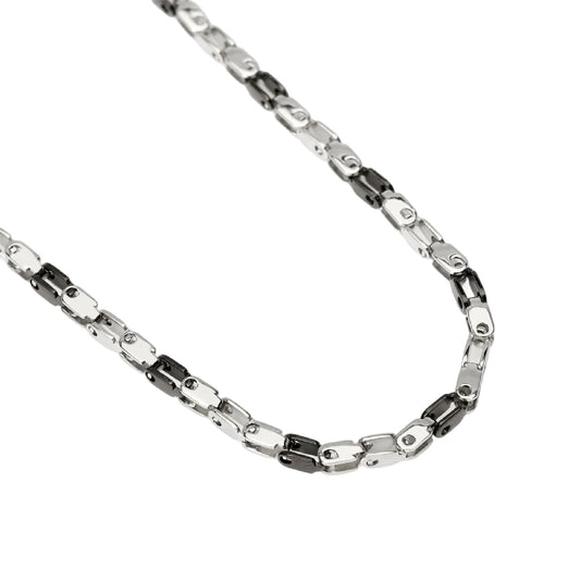 Collana catena Kidult Style 61 in acciaio e pvd nero MISURA UNICA