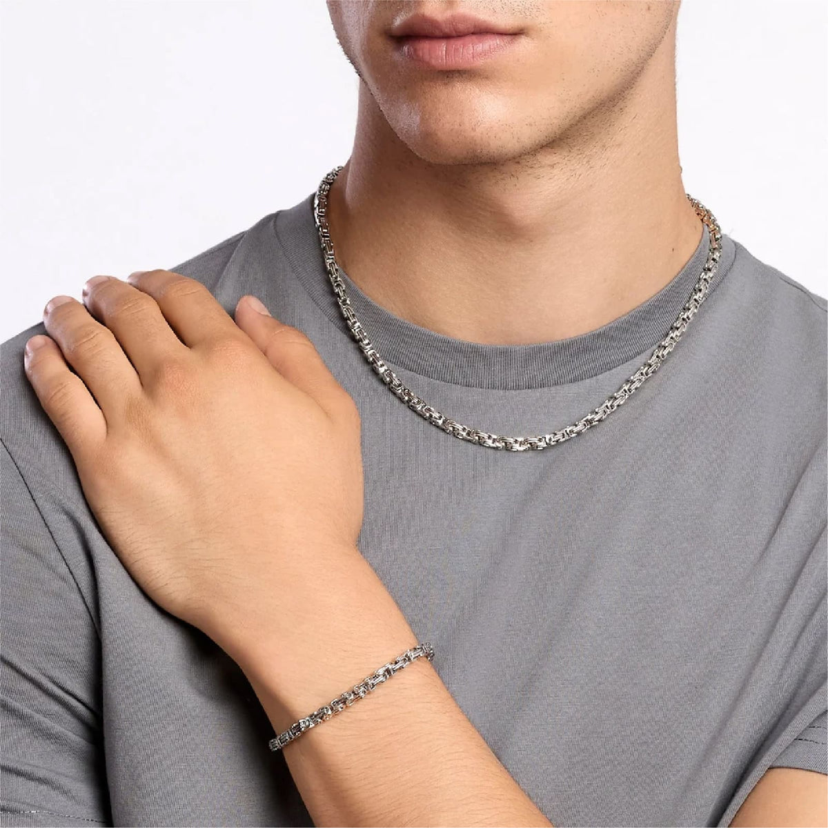 Collana catena bizantina Kidult Style 58 in acciaio uomo MISURA UNICA