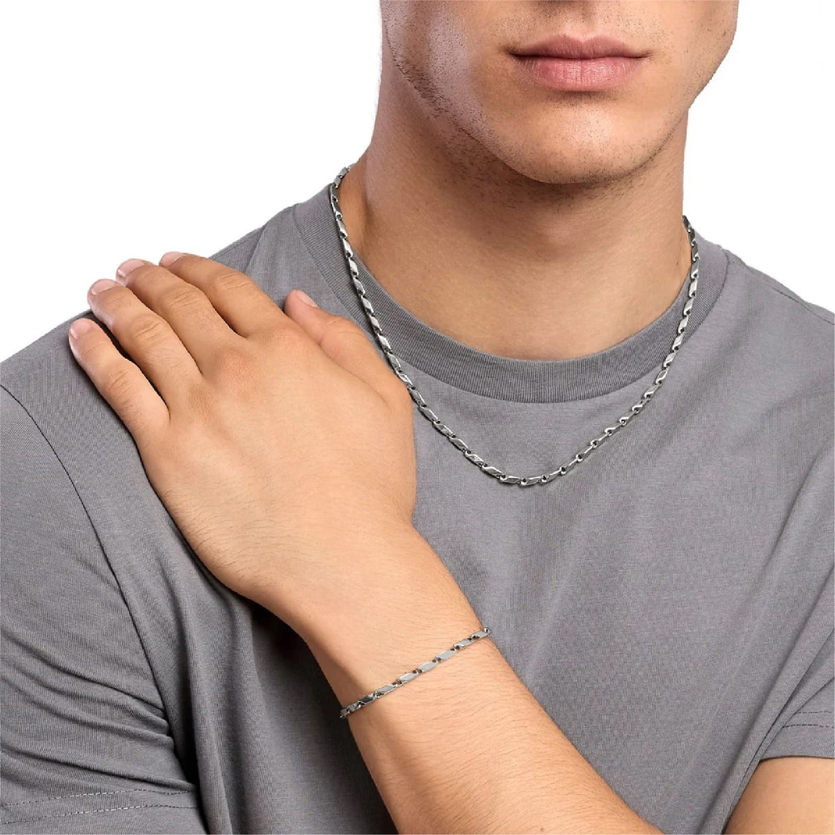 Collana catena fancy Kidult Style 60 in acciaio uomo MISURA UNICA