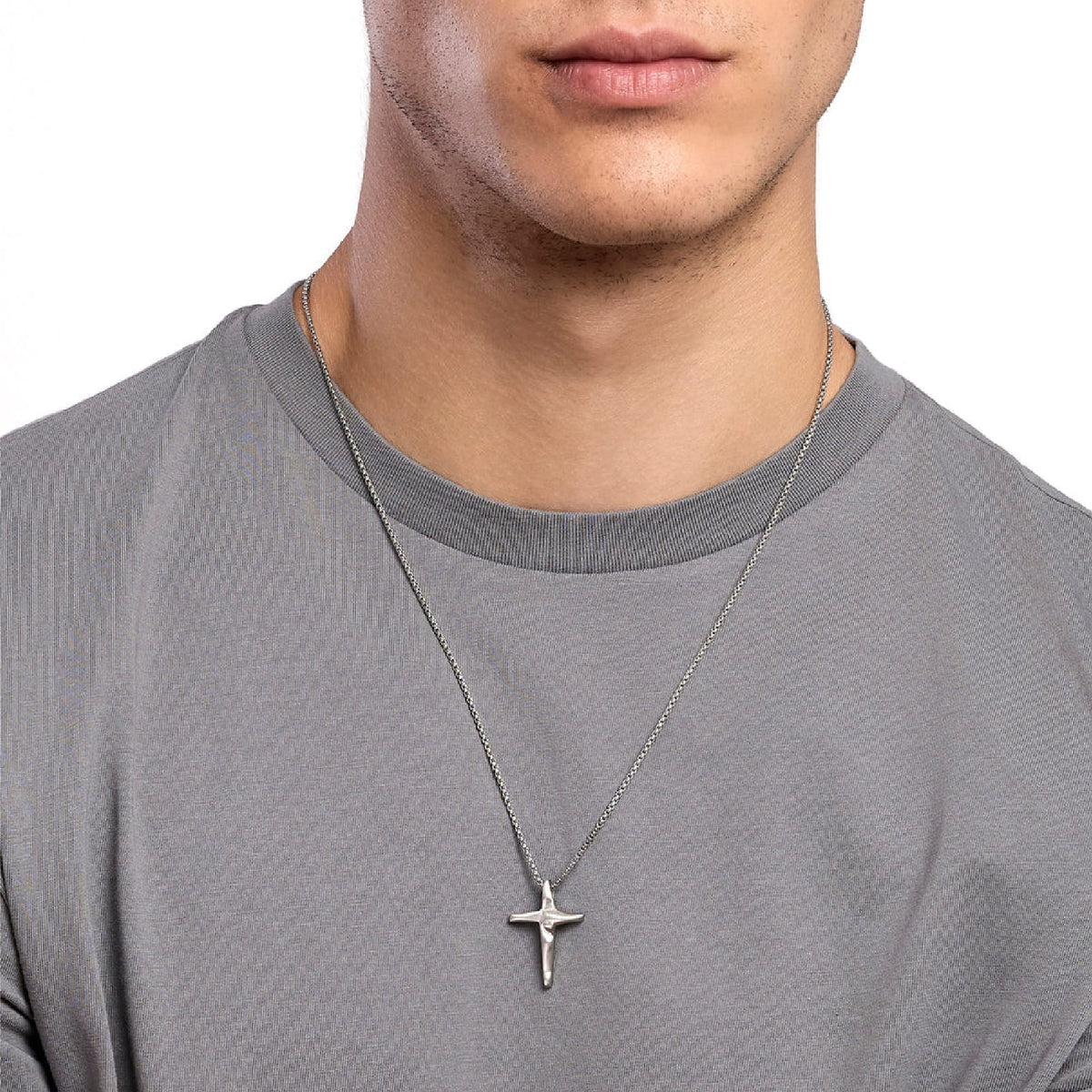 Collana catena veneta Kidult Style 01 in acciaio croce MISURA UNICA