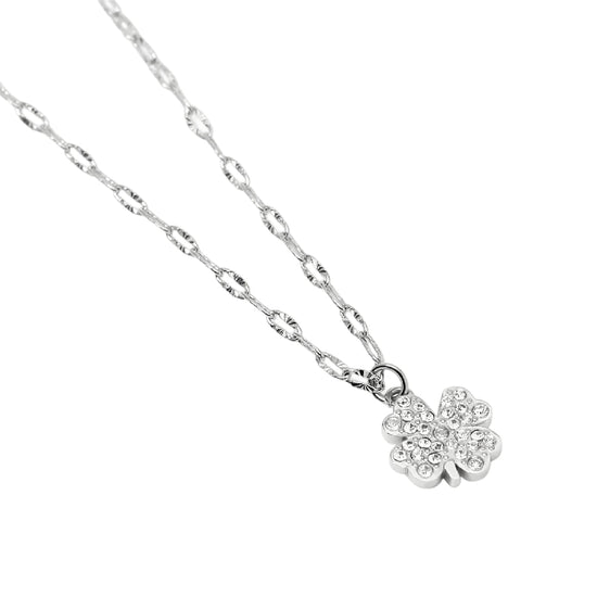 Collana catena fancy Kidult Style 99 in acciaio quadrifoglio MISURA UNICA