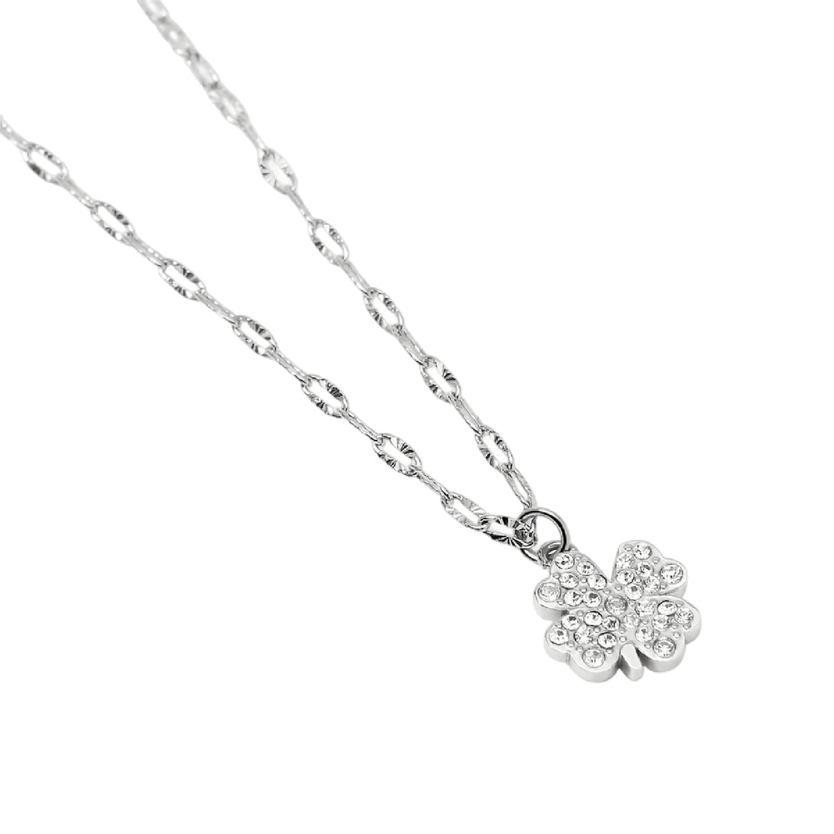 Collana catena fancy Kidult Style 99 in acciaio quadrifoglio MISURA UNICA