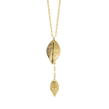 Collana catena Kidult Style 91 in acciaio dorato foglie MISURA UNICA