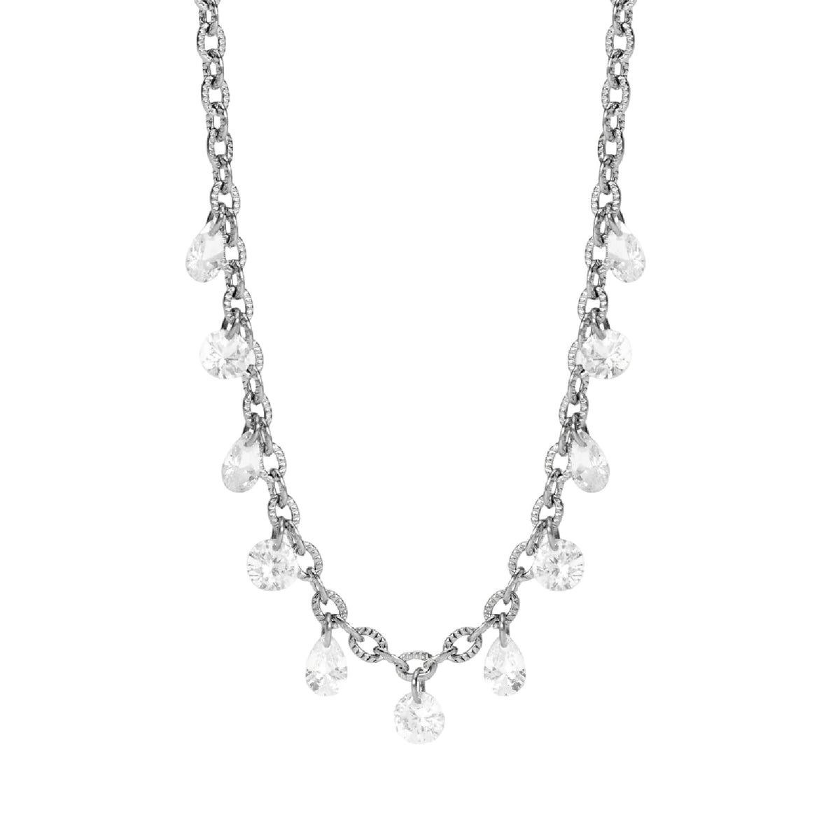 Collana catena fancy Kidult Style 101 in acciaio e glass MISURA UNICA