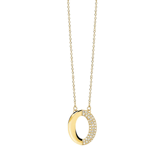 Collana catena forzatina Kidult Style 87 in acciaio cristalli MISURA UNICA