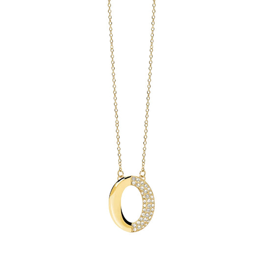 Collana catena forzatina Kidult Style 87 in acciaio cristalli MISURA UNICA