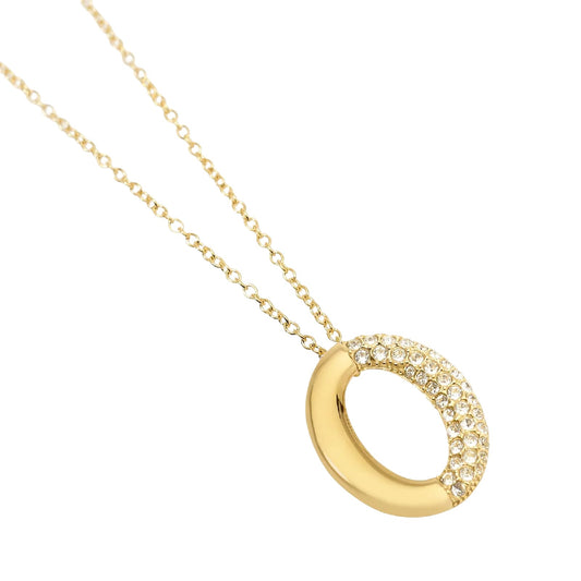 Collana catena forzatina Kidult Style 87 in acciaio cristalli MISURA UNICA