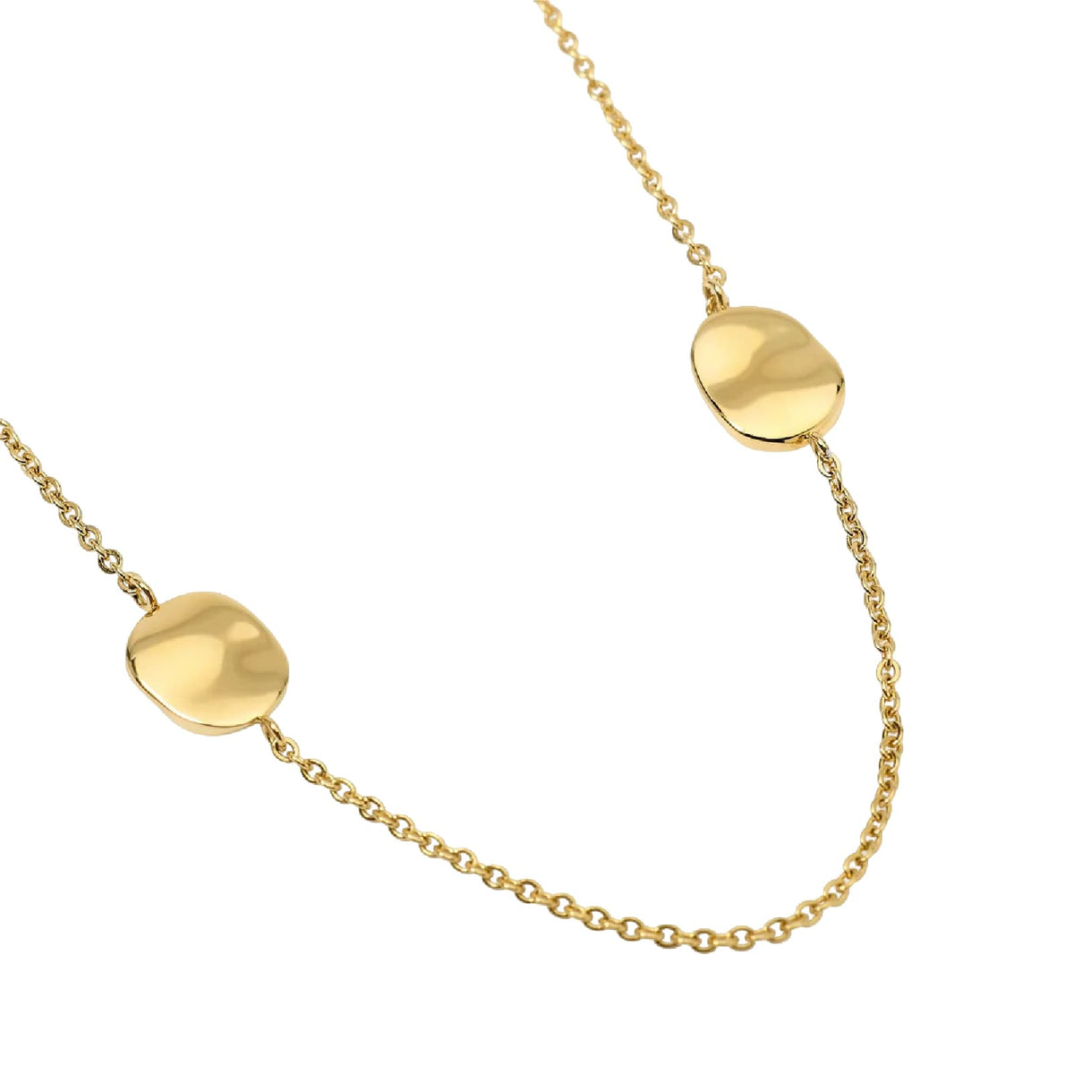 Collana catena Kidult Style 46 in acciaio dorato elementi MISURA UNICA