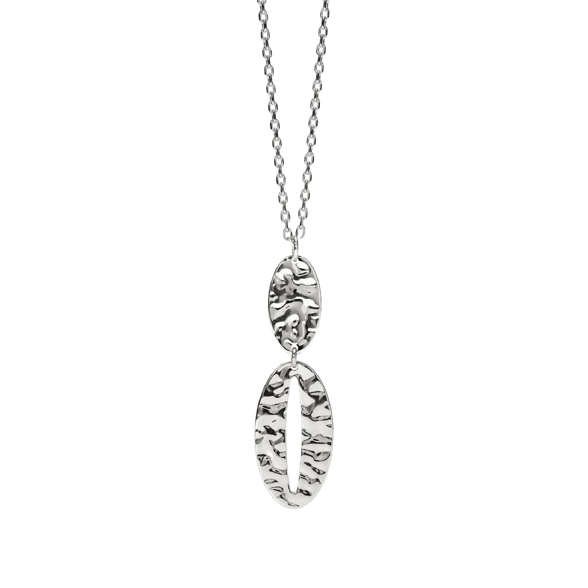 Collana catena Kidult Style 90 in acciaio pendenti ovali MISURA UNICA