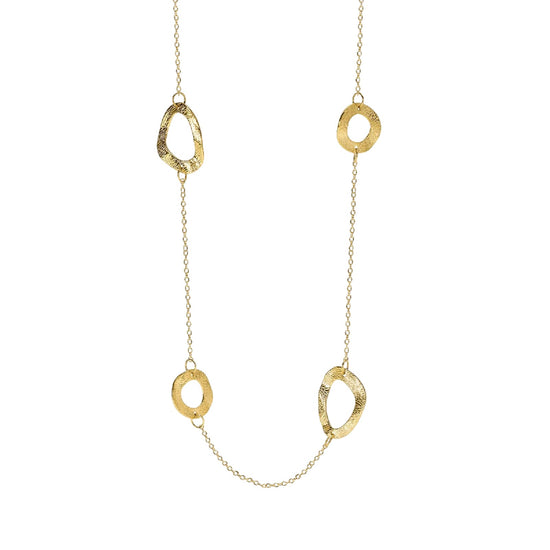 Collana catena rolò Kidult Style 89 in acciaio dorato elementi MISURA UNICA