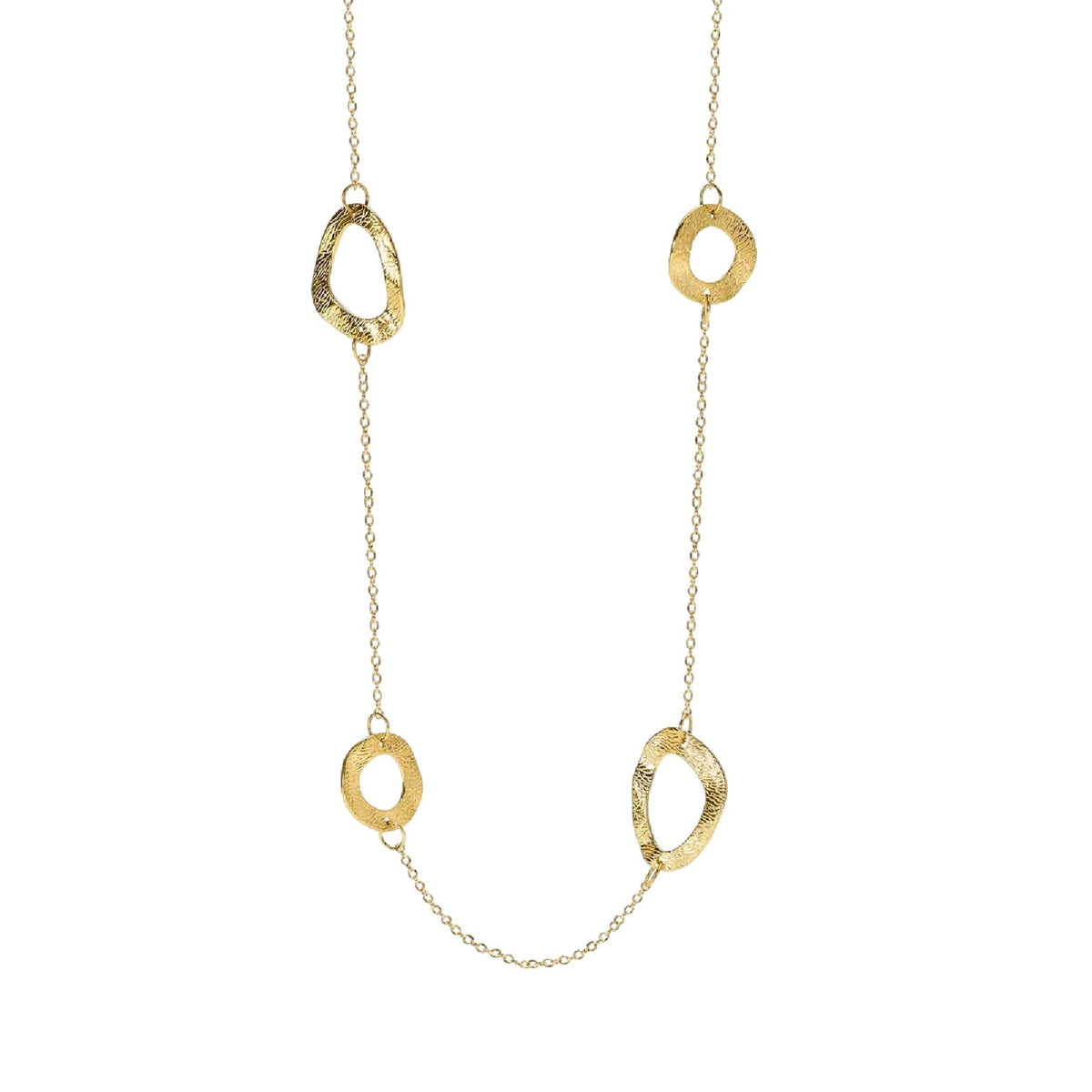 Collana catena rolò Kidult Style 89 in acciaio dorato elementi MISURA UNICA