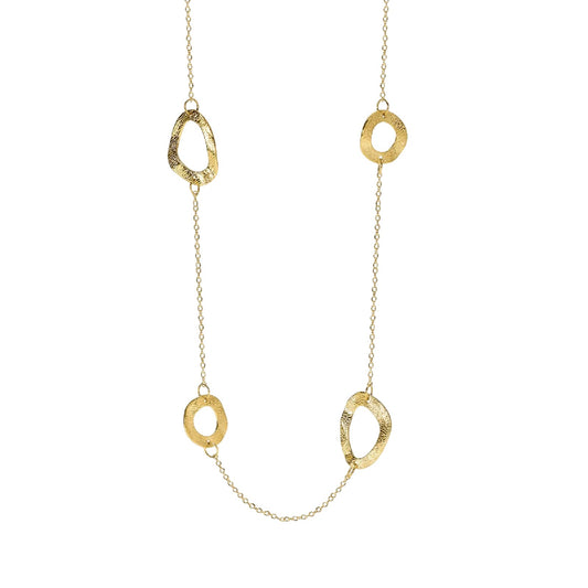 Collana catena rolò Kidult Style 89 in acciaio dorato elementi MISURA UNICA