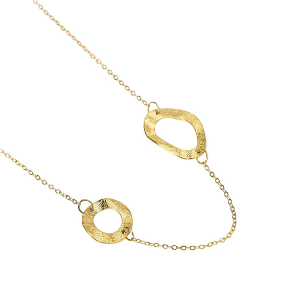 Collana catena rolò Kidult Style 89 in acciaio dorato elementi MISURA UNICA