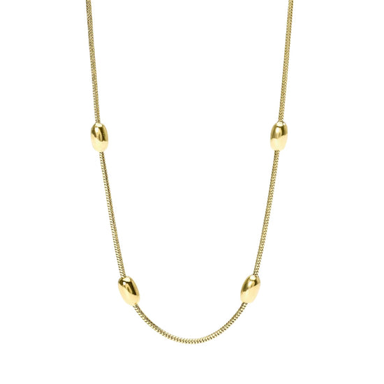 Collana catena snake Kidult Style 85 acciaio dorato elementi MISURA UNICA