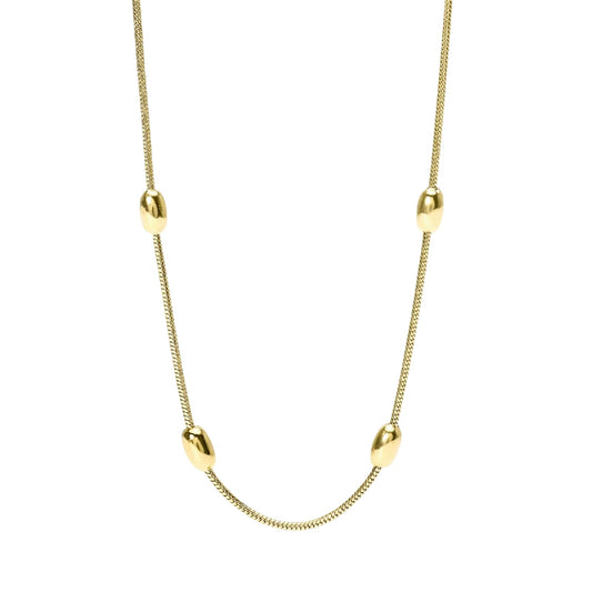 Collana catena snake Kidult Style 85 acciaio dorato elementi MISURA UNICA