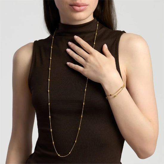 Collana catena snake Kidult Style 85 acciaio dorato elementi MISURA UNICA