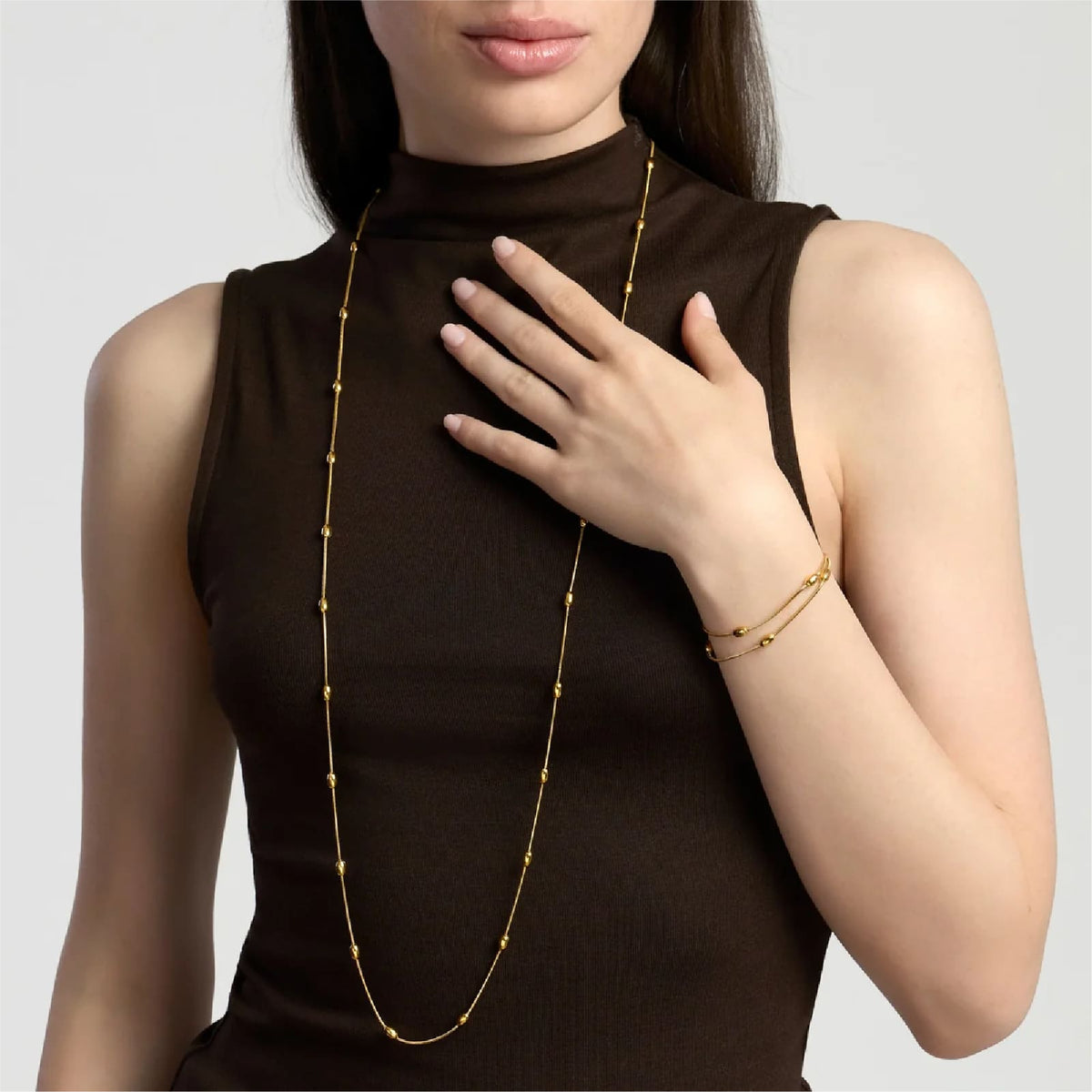 Collana catena snake Kidult Style 85 acciaio dorato elementi MISURA UNICA