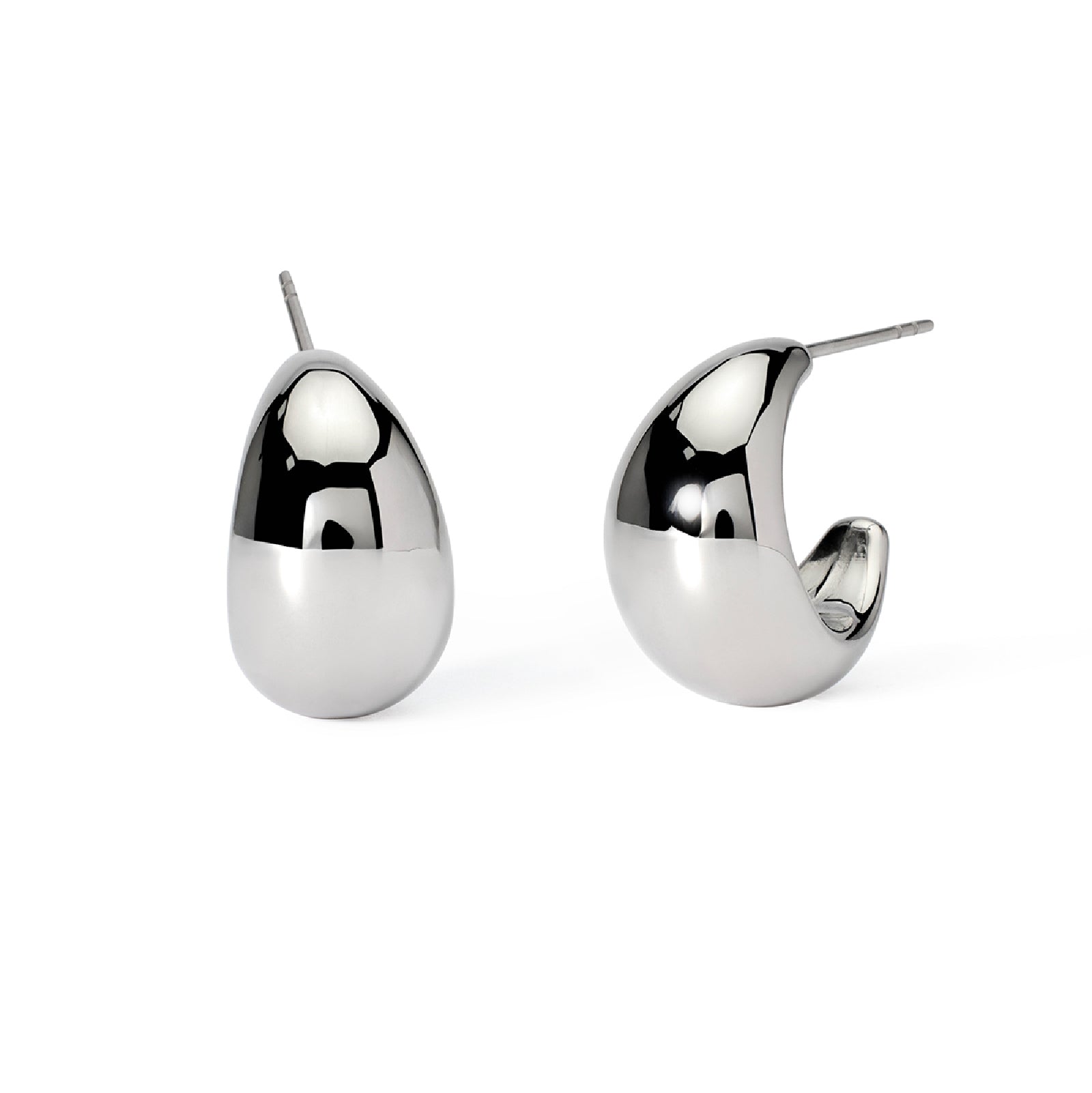 Orecchini Kidult Style in acciaio 316L color argento MISURA UNICA