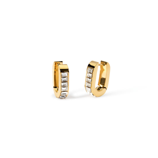 Orecchini a cerchio con cristalli Kidult Style pvd gold MISURA UNICA