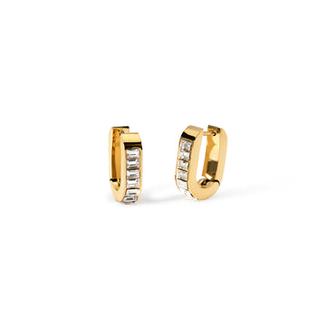 Orecchini a cerchio con cristalli Kidult Style pvd gold MISURA UNICA