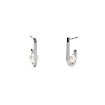 Orecchini pendenti Kidult Style da donna in acciaio con perle MISURA UNICA