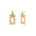 Orecchini pendenti Kidult Style acciaio dorato rettangolari MISURA UNICA