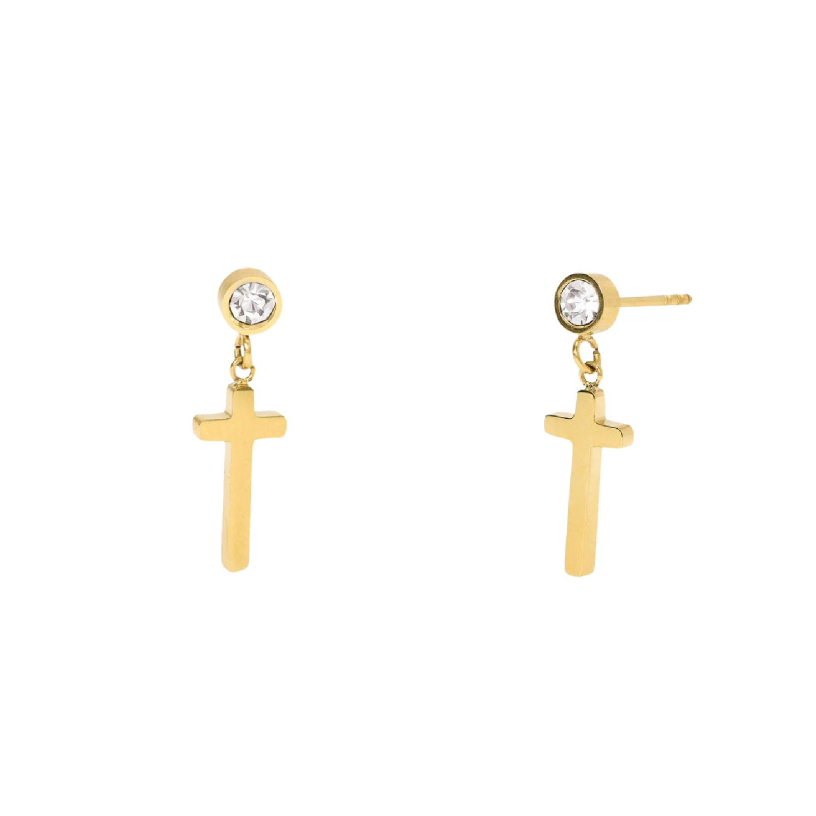 KristLand Orecchini A Croce In Argento 925 Con Zirconia Cubica AAAAA – Regalo In Elegante Portagioie