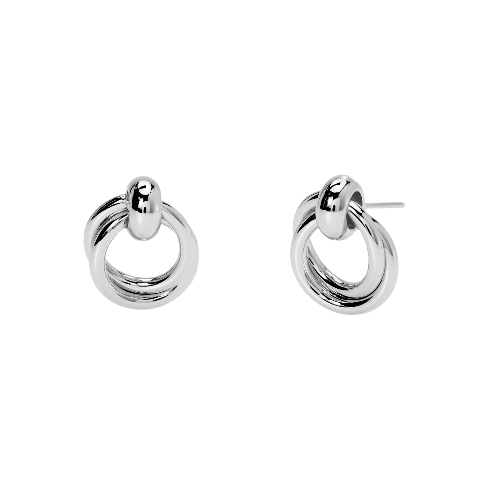 Orecchini Kidult Style donna in acciaio lucido doppio cerchio MISURA UNICA