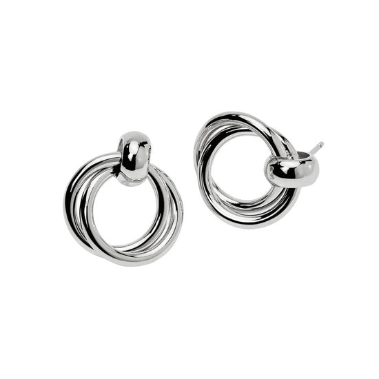 Orecchini Kidult Style donna in acciaio lucido doppio cerchio MISURA UNICA