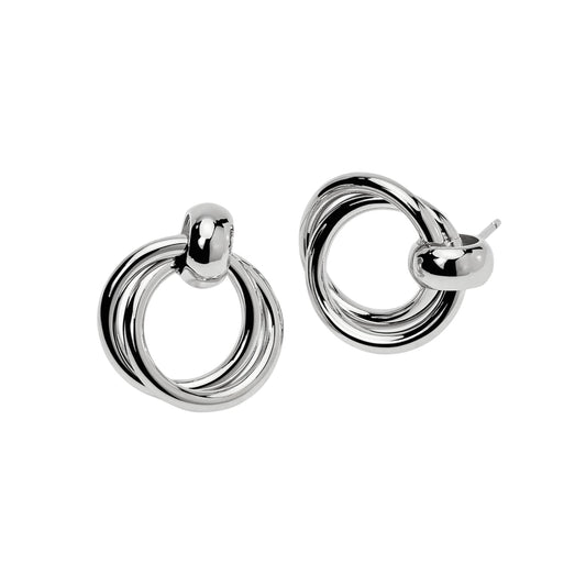 Orecchini Kidult Style donna in acciaio lucido doppio cerchio MISURA UNICA