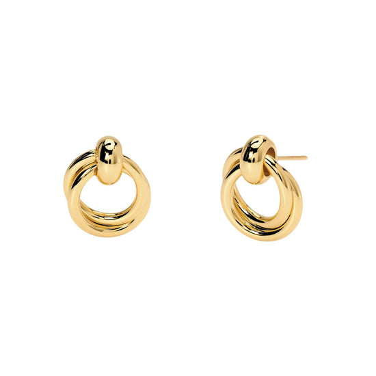 Orecchini Kidult Style donna acciaio dorato doppio cerchio MISURA UNICA