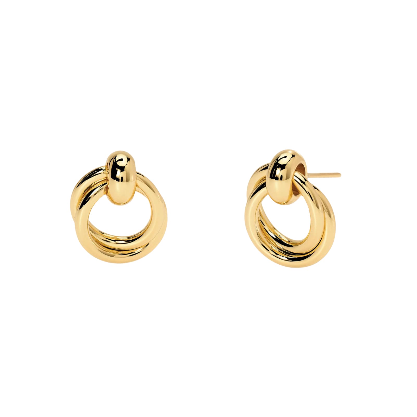 Orecchini Kidult Style donna acciaio dorato doppio cerchio MISURA UNICA