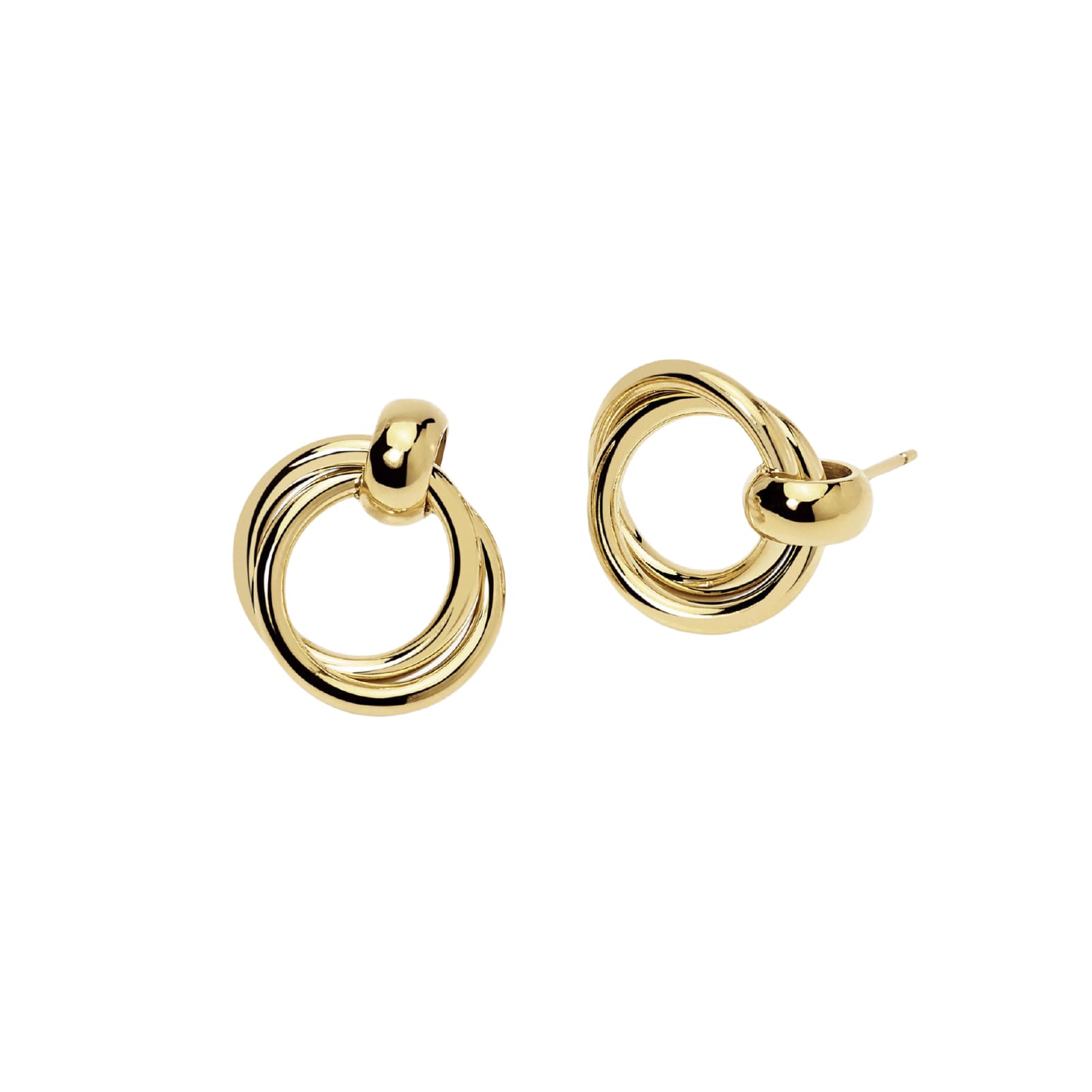 Orecchini Kidult Style donna acciaio dorato doppio cerchio MISURA UNICA