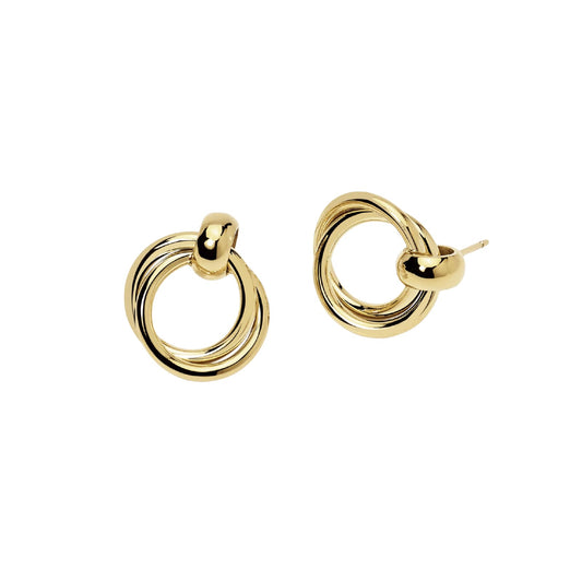 Orecchini Kidult Style donna acciaio dorato doppio cerchio MISURA UNICA