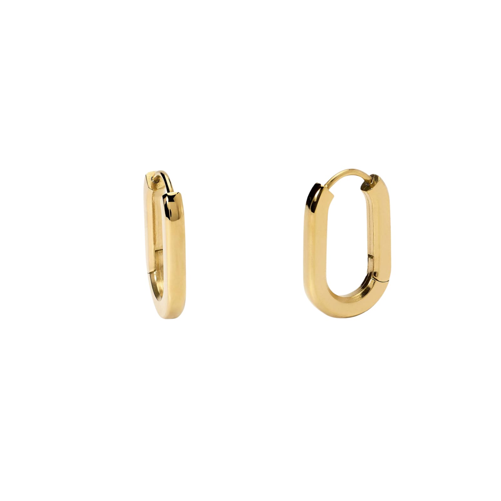 Orecchini Kidult Style da donna acciaio dorato ovali lucidi MISURA UNICA