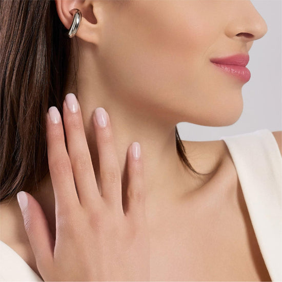 Earcuff grande Kidult Style da donna in acciaio lucido MISURA UNICA