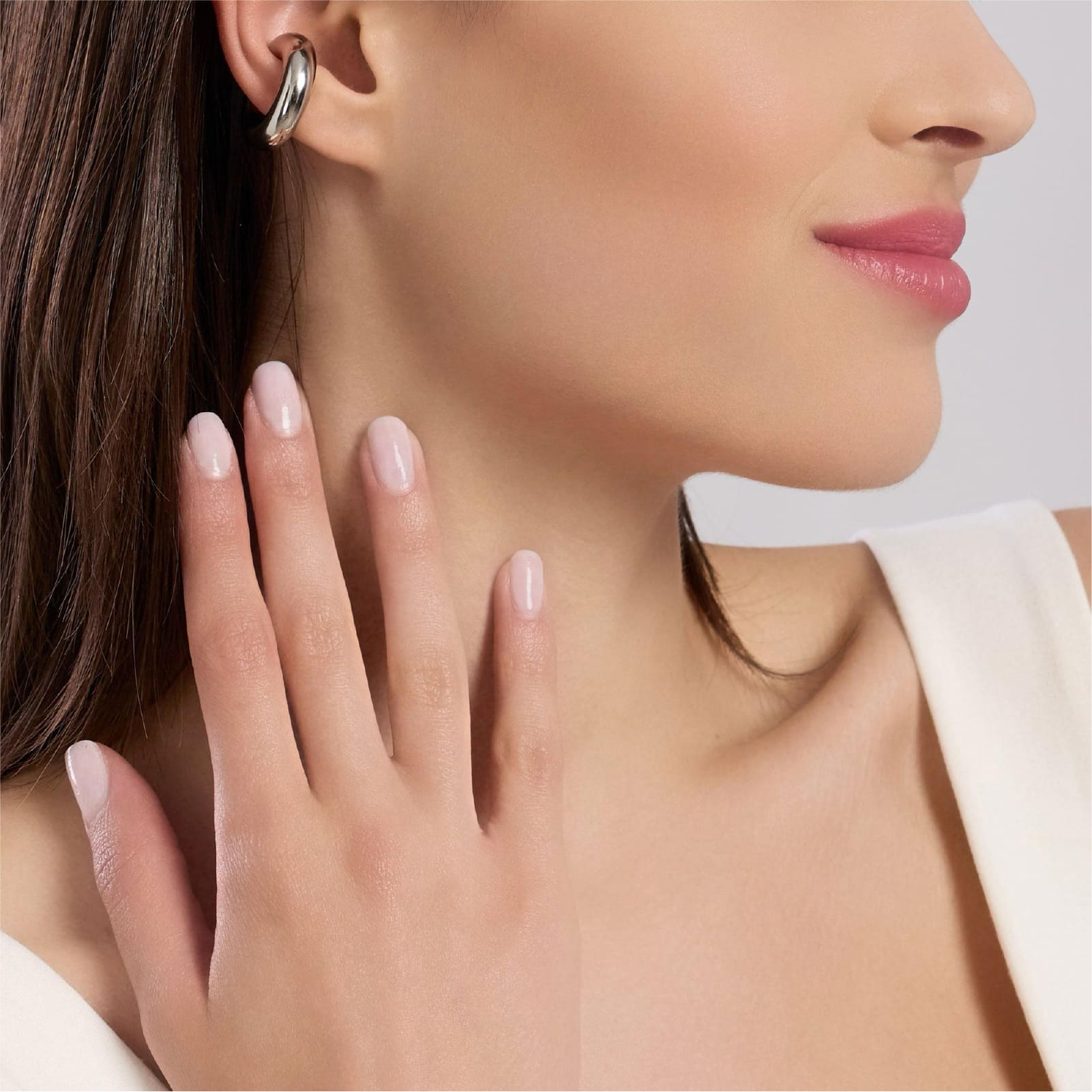 Earcuff grande Kidult Style da donna in acciaio lucido MISURA UNICA