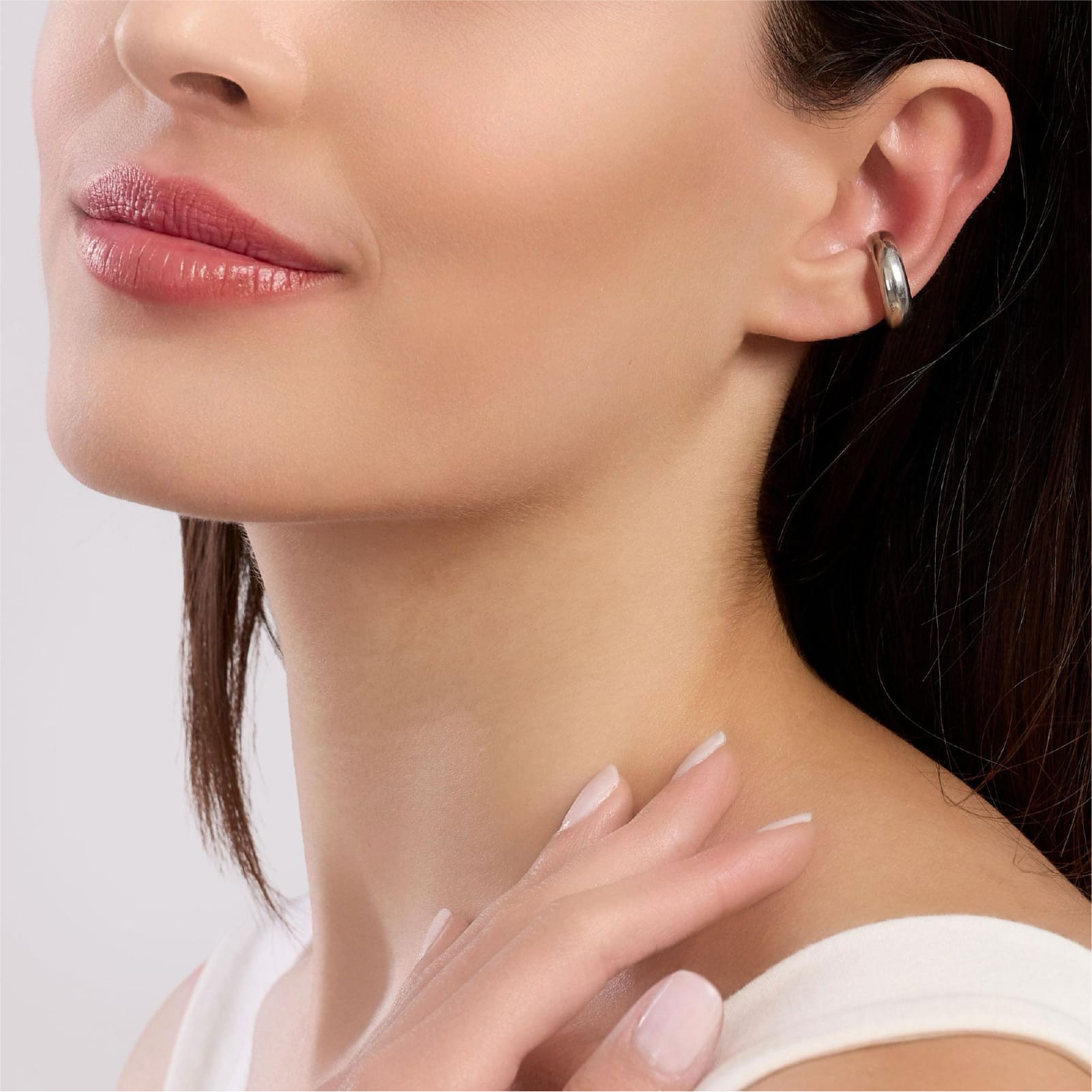 Earcuff piccolo Kidult Style da donna in acciaio lucido MISURA UNICA