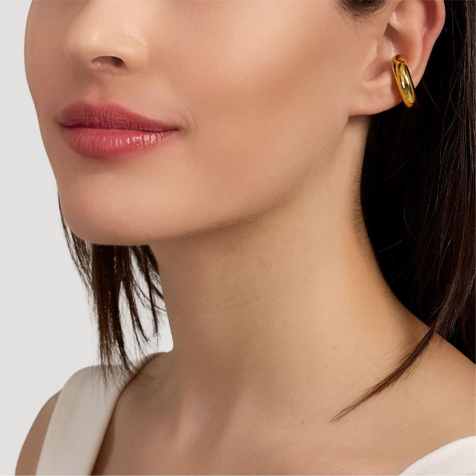 Earcuff piccolo Kidult Style donna in acciaio dorato lucido MISURA UNICA